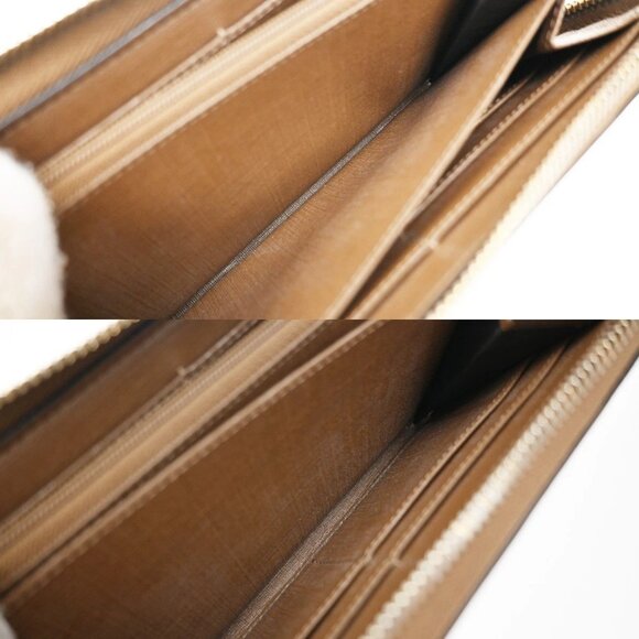 GUCCI Logo Niece GG Pattern Zip Around Long Wallet Supreme Leather Brown 69EF795 - Picture 11 of 16